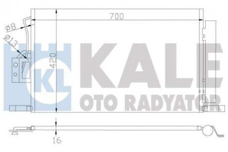 HYUNDAI Радиатор кондиционера Santa Fe II 2.2CRDI/2.7 06- Kale Oto Radyator 379300 (фото 1)