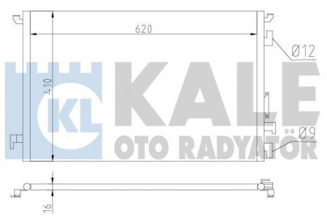 KALE OPEL Радиатор кондиционера Signum,Vectra C 1.6/3.2 02- Kale Oto Radyator 389000