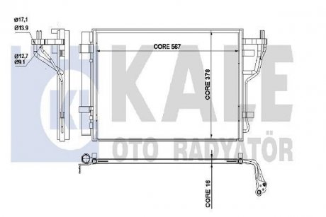 KALE KIA Радиатор кондиционера Cerato II 1.6/2.0 09- Kale Oto Radyator 342535