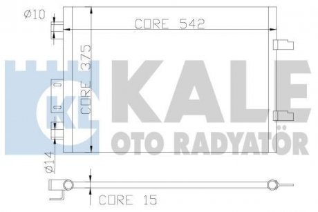 KALE RENAULT Радиатор кондиционера Clio II 01- Kale Oto Radyator 342835