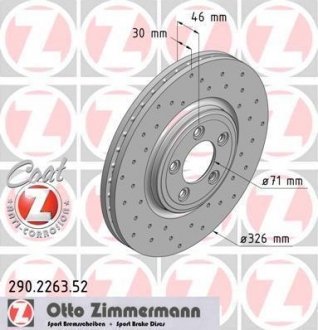 ДИСК ТОРМОЗНОЙ SPORT Z Otto Zimmermann GmbH 290226352 (фото 1)