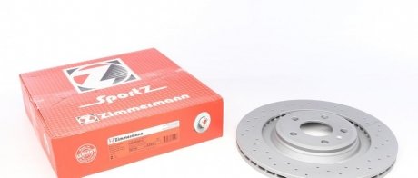 Диск тормозной (задний) Audi A4/A5 08-17/Q5 08- (330х22) (с покрытием) (с отверстиями) (вент.) Otto Zimmermann GmbH 100.3334.52 (фото 1)