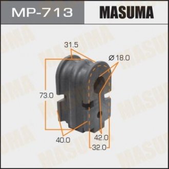 Втулка стабілізатора переднього Nissan Micra (02-07), Tida (15-) (Кратно 2 шт) Masuma MP713 (фото 1)