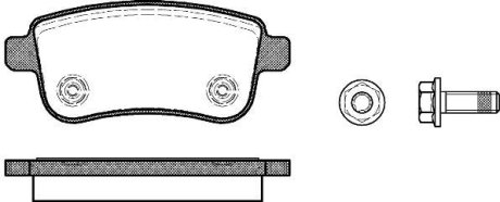 Колодки тормозные диск. задн. (Remsa) Renault Fluence 1.5 10-,Renault Fluence 1.6 10- (P12873.00) WOKING P1287300 (фото 1)
