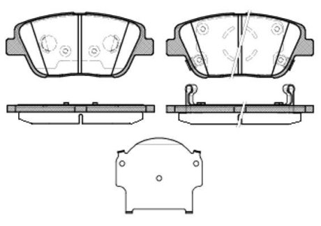 Колодки тормозные диск. перед. (Remsa) Hyundai Nf v 2.0 05-10,Kia Optima 1.7 10- (P15233.02) WOKING P1523302 (фото 1)
