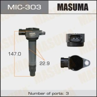 Катушка зажигания Mitsubishi ASX, Lancer 1.8, 2.0 (-17), Outlander 2.0, 2.4, 3.0 (08-) (MIC-303) Masuma MIC303 (фото 1)