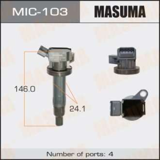 Катушка зажигания Toyota Avensis 1.6, 1.8 (00-08), Corolla 1.6, 1.8 (00-11) (MIC-103) Masuma MIC103