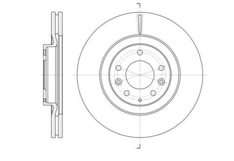 Диск тормозной передний (кратно 2) (Remsa) Mazda CX-7 I CX-9 I (D61638.10) WOKING D6163810 (фото 1)