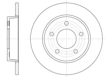 Диск тормозной задний (кратно 2) (Remsa) Mazda 3 I II 1,3-2,0i (D6906.00) WOKING D690600 (фото 1)