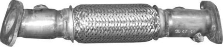 Труба приемная глушителя Hyundai ix35, Kia Sportage 2.0i, 1.6i, (с гофрой) нержавеющая сталь Polmostrow 47.64 (фото 1)