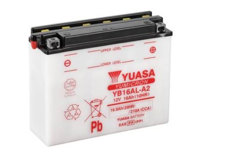 МОТО 12V 16,8Ah YuMicron Battery (сухозаряжений) Battery Europe) Gmb YUASA YB16AL-A2