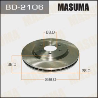 Диск тормозной передний (кратно 2) Nissan Navara, Pathfinder (05-15) (BD-2106) Masuma BD2106