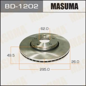 Диск тормозной передний (кратно 2) Toyota Auris (06-), Avensis (11-) (BD-1202) Masuma BD1202