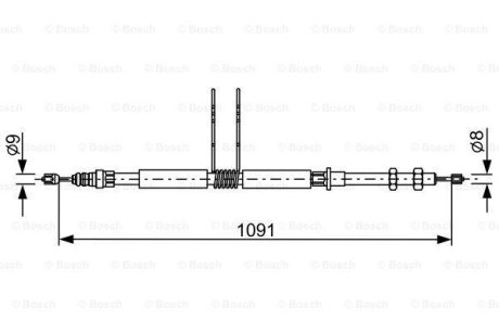 RENAULT трос ручного гальма задн. прав. Safrane (+ABS) 92-, Espace (+ABS) Bosch 1987477649 (фото 1)