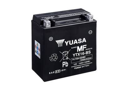 МОТО 12V 14,7Ah MF VRLA Battery (сухозаряжений) Battery Europe) Gmb YUASA YTX16-BS (фото 1)