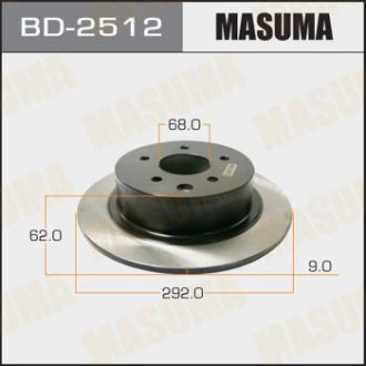 Диск тормозной задний (кратно 2) Nissan Juke (10-), Teana (06-16) (BD-2512) Masuma BD2512