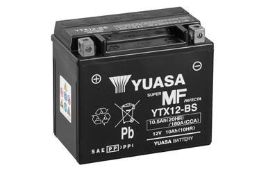 МОТО 12V 10,5Ah MF VRLA Battery (сухозаряжений) Battery Europe) Gmb YUASA YTX12-BS (фото 1)