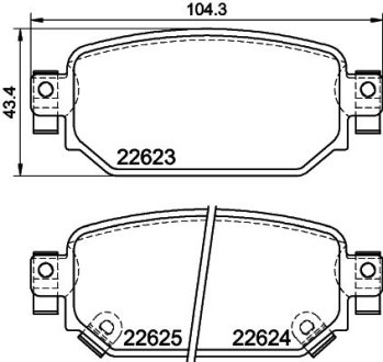 Колодки тормозные дисковые задние Mazda 3 (13-), CX-3 (15-) Nisshinbo NP5072 (фото 1)