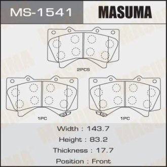 Колодки тормозные передн Lexus LX570/ Toyota Land Cruiser (07-) (MS-1541) Masuma MS1541