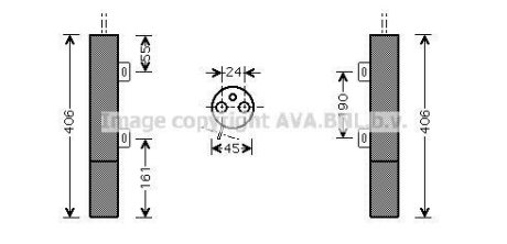 Осушитель кондиционера MB ML164 (06-) 280-450d, GL164 (06-) 320-450d AVA Cooling Systems MSD090 (фото 1)