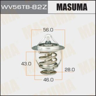 Термостат Lexus/Toyota 1.4, 1.6, 1.8, 2.4 (-09) 3.5 (-17) (WV56TB-82Z) Masuma WV56TB82Z (фото 1)