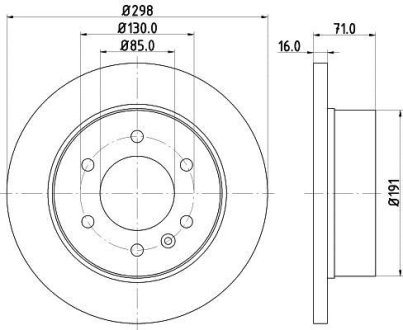 Гальмівний диск зад. Sprinter/Crafter 06- (3.0-3.5t) 298mm PAGID Hella 8DD355117-641