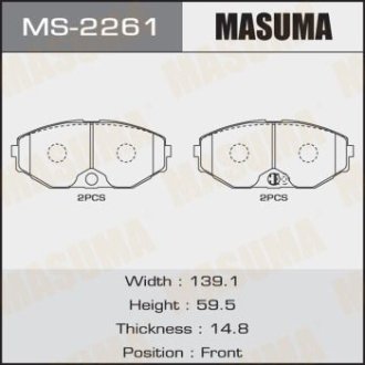 Колодки тормозные передн FIAT DUCATO (06-16), NISSAN MAXIMA (MS-2261) Masuma MS2261 (фото 1)