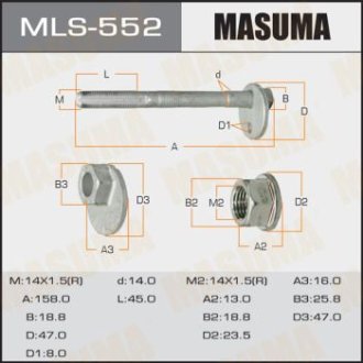 Болт развальный Lexus GX 470 (02-09)/ Toyota Tacoma (04-15) (MLS-552) Masuma MLS552 (фото 1)