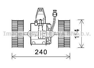 Вентилятор отопителя салона BMW 5 E60 (03-), BMW 6 E63-E64 (04-) AVA AVA AVA Cooling Systems BW8491