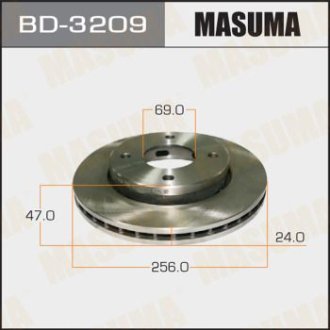 Диск тормозной передний (кратно 2) Mitsubishi Colt (04-12) (BD-3209) Masuma BD3209 (фото 1)