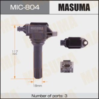 Катушка зажигания Subaru Forester, Legacy 2.0, 2.5 (12-) (MIC-804) Masuma MIC804 (фото 1)
