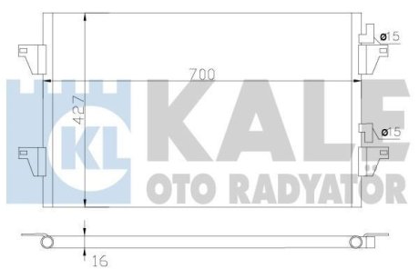 KALE RENAULT Радіатор кондиціонера (конденсатор) Espace IV, Laguna II 01- Kale Oto Radyator 342590