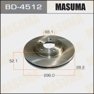 Диск тормозной передний (кратно 2) Mazda CX-5, 6 (11-) (BD-4512) Masuma BD4512 (фото 1)