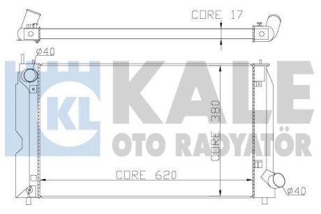 KALE TOYOTA Радіатор охолодження двиг. Avensis,Corolla 1.4/2.0 D-4D 02- Kale Oto Radyator 342205