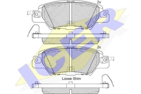 Колодки гальмівні (задні) Mazda CX-5 11-/CX-8 17-/MX-5 15-/Fiat 124 Spider 16- ICER 182258 (фото 1)