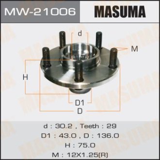 Ступица колеса передняя Nissan Maxima, X-Trail (-06) (MW-21006) Masuma MW21006 (фото 1)