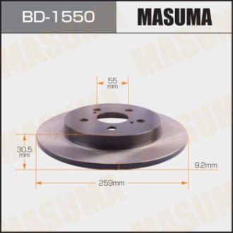 Диск тормозной задний (кратно 2) Toyota Prius (09-15) (BD-1550) Masuma BD1550