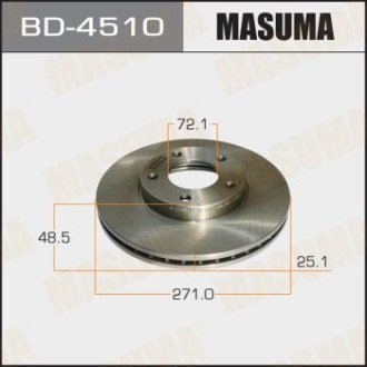 Диск тормозной передний (кратно 2) Mazda 3, 5 (03-06) (BD-4510) Masuma BD4510