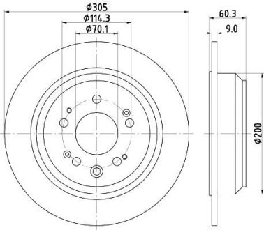 Гальмівний диск зад. Accord VIII 08- 2.0-2.4 305mm PAGID Hella 8DD355116-111 (фото 1)