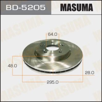 Диск тормозной передний (кратно 2) Honda CR-V (07-) (BD-5205) Masuma BD5205