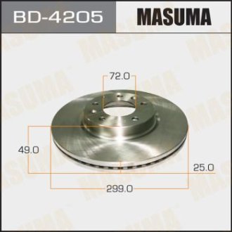 Диск тормозной передний (кратно 2) Mazda 6 (07-12) (BD-4205) Masuma BD4205