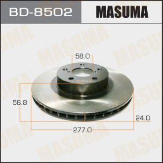 Диск тормозной передний (кратно 2) FORESTER/ S11 (BD-8502) Masuma BD8502
