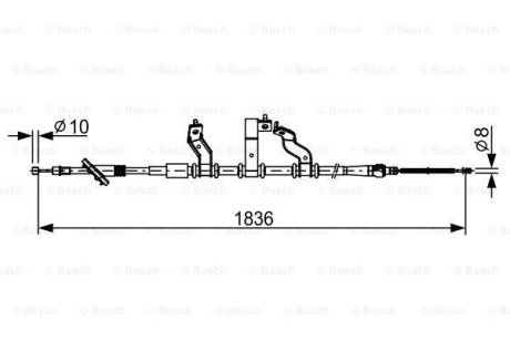 Трос стояночного гальма cзади ліворуч KIA SPORTAGE 04- Bosch 1987482531