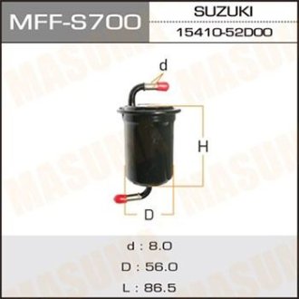 Фильтр топливный Suzuki Grand Vitar 2.7 (-09) (MFF-S700) Masuma MFFS700
