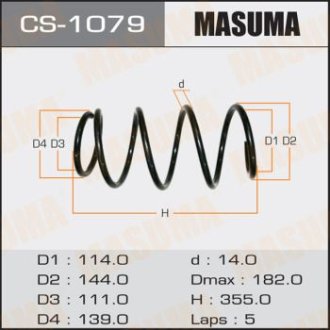 Пружина подвески передняя Toyota Camry (06-11) (CS-1079) Masuma CS1079