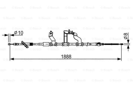 Трос стояночного гальма cзади справа KIA SPORTAGE 04- Bosch 1987482532 (фото 1)
