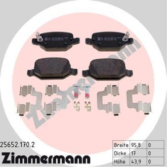 Гальмiвнi колодки дисковi з аксесуарами заднi ZIMMERMANN Otto Zimmermann GmbH 256521702