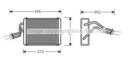 Радиатор отопителя салона Ford Tranzit 00>06 AC+ AVA Cooling Systems FD6317 (фото 1)