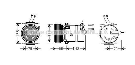 OPEL компресор кондиціонера VECTRA B, SAAB, CADILLAC AVA Cooling Systems FTAK383 (фото 1)