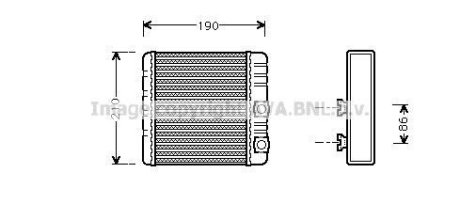 Радиатор отопителя салона BMW 3e46 00>, X3e83 AVA Cooling Systems BWA6211 (фото 1)